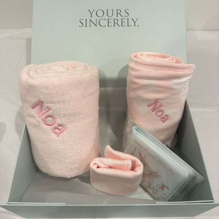 Essential Bathtime Set- Pink Rainbow or Pink Hearts