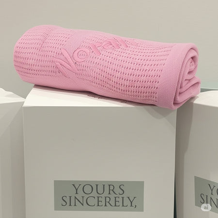 Basket Weave Blanket - Pink