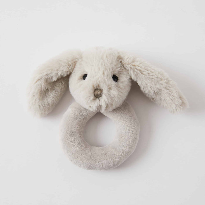 Jiggle Giggle Bunny Baby Rattle - Grey