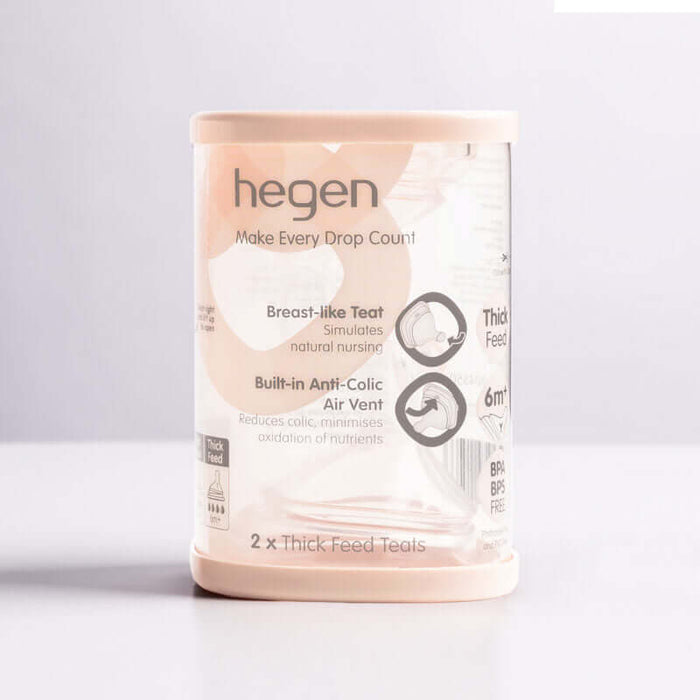 Hegen Anti-Colic Air Venting Teat - THICK FEED (THICKENED LIQUIDS), 2-Pack