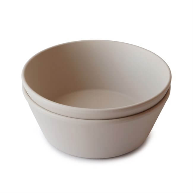 Mushie Dinner Bowls 2 Pack - Round - Vanilla