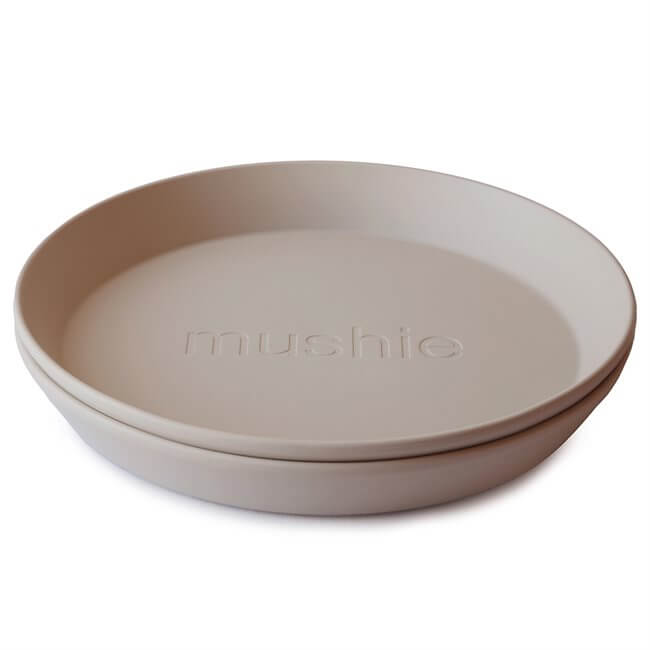 Mushie Dinner Plates 2 Pack - Round - Vanilla