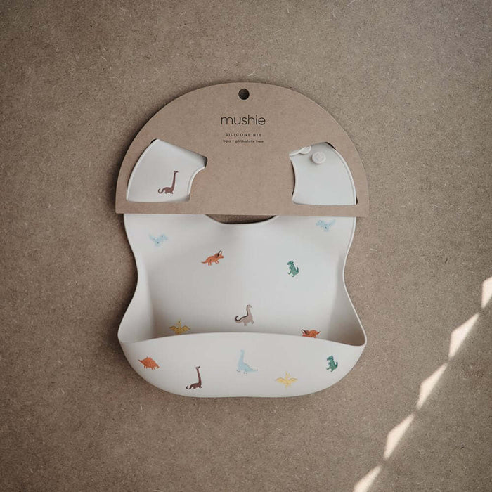 Mushie Silicone Bib - Dinosaurs