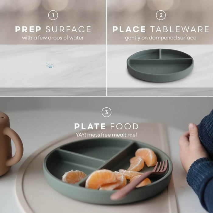 Mushie Silicone Suction Plate - Natural