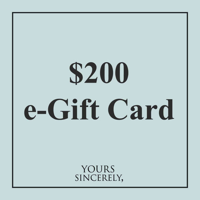 Yours Sincerely e-Gift Card $200