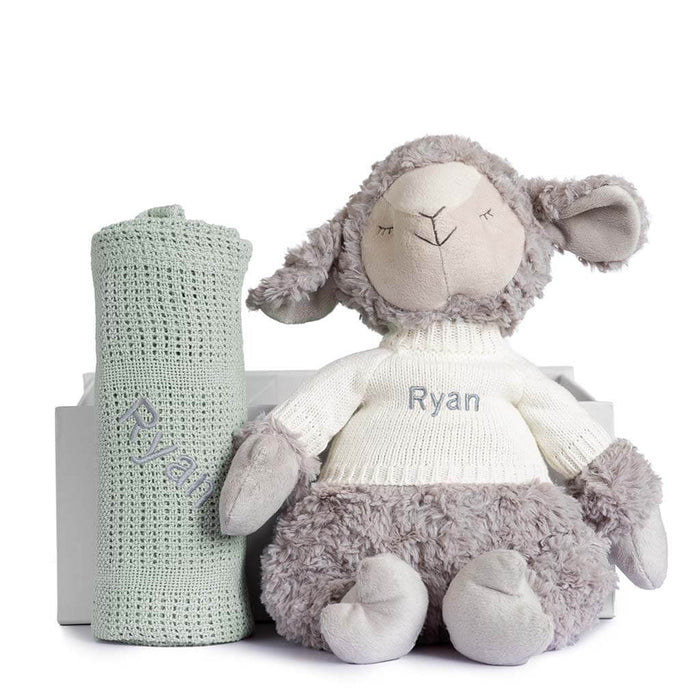 Sheepy Set with Green,Grey,Pink, Rose or White Blanket